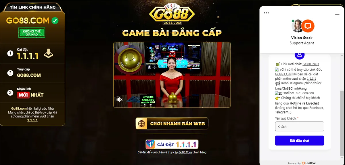 thông tin liên hệ game bài đổi thưởng go88