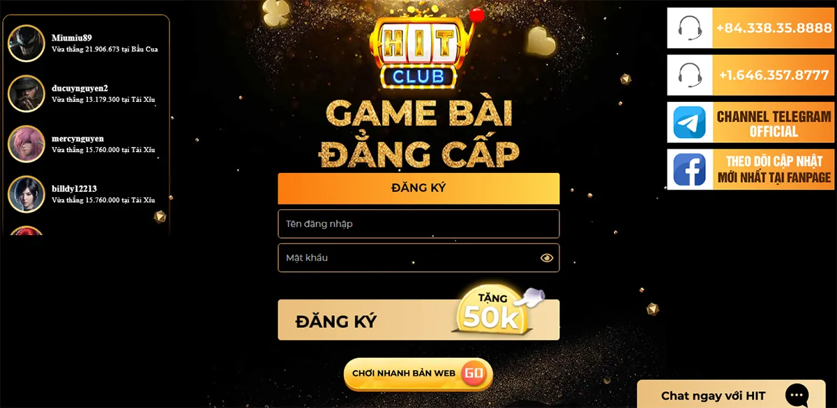 thông tin liên hệ game bài đổi thưởng hitclub
