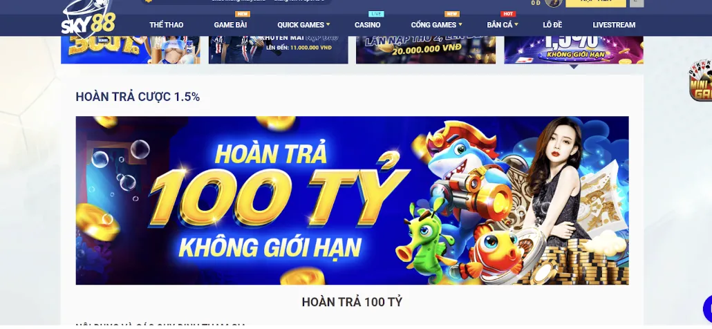 Các chương trình khuyến mãi tại Sky88