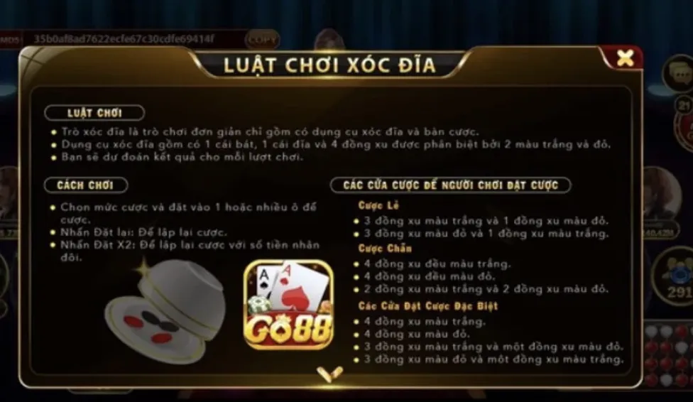 Một vài lưu ý khi tham gia Xóc đĩa tại Go88